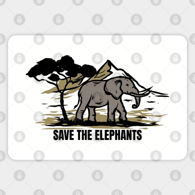 Save the Elephant Day Magnet by HolidayBug